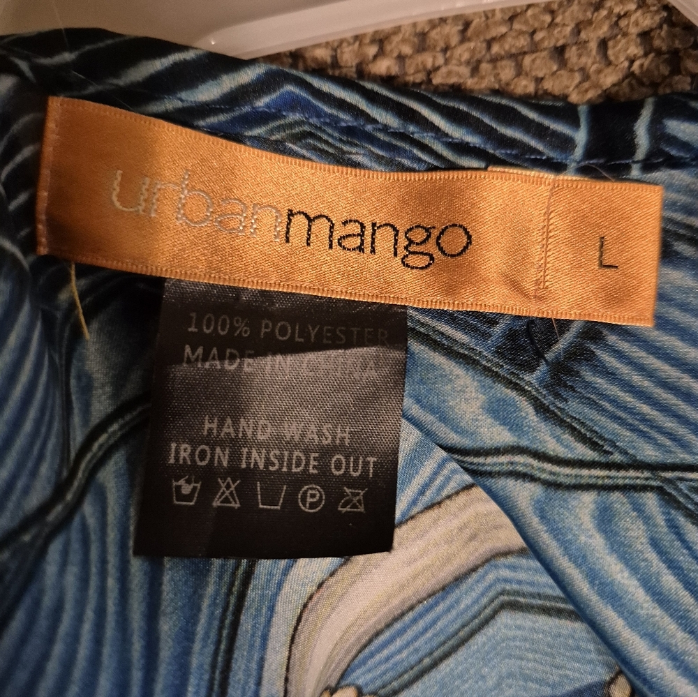 Urban Mango Blue Patterned Over Shoulder Wrap